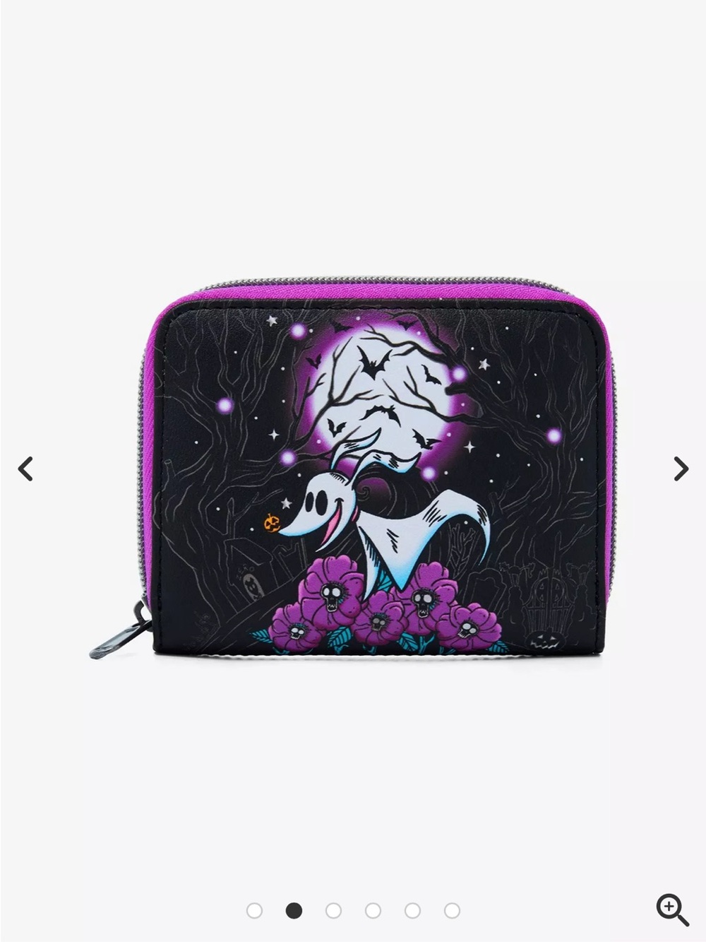 Loungefly The Nightmare Before Christmas Zero Moon Doodle Mini Zipper Wallet - Picture 2 of 7
